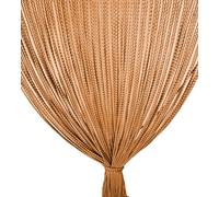 Tex Family - Cortina Mariel Suave con Perlas de Tela Antiinsectos y Antiruido - Modificable - Color Óxido - 120x220 cm