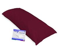 Tex family Funda de almohada para cama de matrimonio de 55 x 180 cm - Burdeos