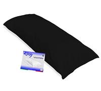 Tex family Funda de almohada para cama de matrimonio de 55 x 180 cm, color negro