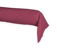 Tex family - Funda de almohada París cilíndrica de tamaño francés con tiras tubulares. Fabricado en Italia (40 x 180 cm, burdeos)