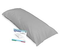 Tex family Funda de almohada Queen para almohada de cama Maxi de tamaño 55 X 160 - Gris