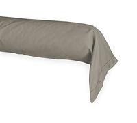 Tex family Funda de cojín cilíndrica francesa con travesaño tubular fabricado en Italia (40 x 180 cm, gris paloma)
