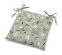 Tex family Herbarium - Funda para silla, color verde, 40 x 40 cm, cojín acolchado con cordones de algodón
