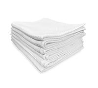 Tex Family - Juego de 6 toallas de algodón, color uniforme, trama de nido de abeja, para suministro de hotel, 60 x 100 cm, color blanco