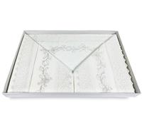 Tex family - Juego de sábanas de matrimonio de puro algodón 100% | Elegante encaje macramé | 4 piezas: 1 sábana encimera, 1 sábana bajera, 2 fundas de almohada | Lavable, algodón
