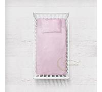 Tex family Juego de sábanas Pedro para cuna de niño, de color liso, puro algodón, rosa