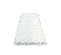Tex family Juego de toallas 1 + 1 de encaje macramé Toscana color crema, puro algodón, fabricado en Italia, idea de regalo, paquete elegante