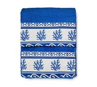 Tex family Juego de toallas con borde Grecia Mar Marino Azul de puro algodón Made in Italy