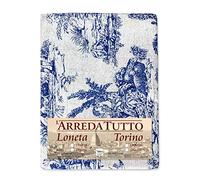 Tex family Tela decorativa cubretodo Gran Foulard cubrecama cubresofá tejido loneta (Toiles de Jouy azul, 2 plazas)