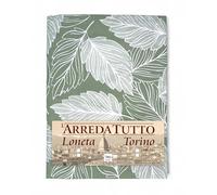 Tex family Tela decorativa cubretodo hojas verde - Gran foulard multiusos de algodón - Cubrecama, funda de sofá - Made in Italy - 1 plaza