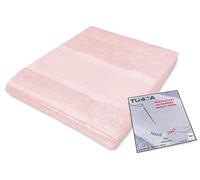 tex family Toalla Baño Tosca - 100% Algodón 450 gsm, Rizo para Bordar Punto de Cruz (Tela Aida), 100×125 cm - Rosa