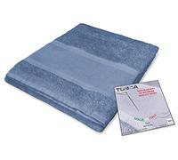 tex family Toalla Baño Tosca - 100% Algodón 450 gsm, Rizo para Bordar Punto de Cruz (Tela Aida), 100×125 cm - Azul Avión