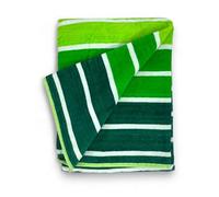 Tex family Toalla de playa de rizo puro algodón Multirayas verde tamaño grande 90 x 165 cm y mochila playa