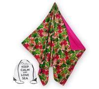 Tex family Toalla de playa doble KIKOY de algodón y rizo con mochila Keep - Fantasía Tropici fucsia