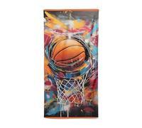 Tex family Toalla de playa grande de baloncesto, 90 x 170 cm, toalla de playa de rizo suave, toalla de playa de rizo para hombre y mujer, ideal para viajar