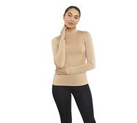 tex leaves Camiseta Interior Térmica para Mujer - Cuello Alto - Colores a Elegir (Beige, XL)