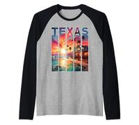 Texas 1845 Viaje de Vacaciones South Padre Island Camiseta Manga Raglan