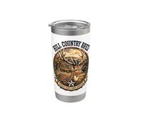 Texas Axis Deer Hunter Hill Country Criado Estado de la estrella solitaria Vaso térmico de acero inoxidable de doble pared