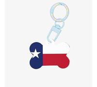 Texas bandera del estado impresión moda perro etiquetas acrílico llavero perro hueso forma doble cara patrón etiquetas para perros y gatos