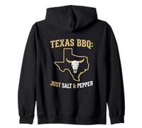 Texas BBQ Just Salt and Pepper Auténtica Parrilla Pitmaster Sudadera con Capucha