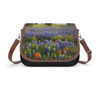 Texas Bluebonnets Scenery - Bolso bandolera de piel ajustable y extraíble, bolsas manos libres