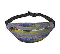 Texas Bluebonnets Scenery - Cangurera ajustable y grande, riñonera de viaje, unisex, Black, Talla única, Mochila informal