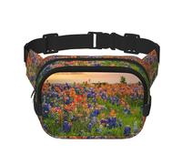 Texas Bluebonnets Scenery - Cangurera para mujer con correa ajustable para entrenamiento, correr, senderismo, riñonera cruzada, Black, Talla única