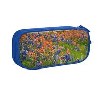 Texas Bluebonnets Scenery - Estuche para lápices con cremallera, caja de lápices rosa de gran capacidad para escuela, oficina y viajes, Blue, Talla única, Organizador de bolsas
