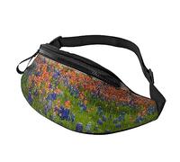 Texas Bluebonnets Scenery Riñonera para correr, senderismo, viajes, entrenamiento, pasear al perro, deportes, pesca, riñonera, Black, Talla única