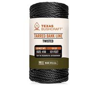 Texas Bushcraft Cuerda de Nailon Negro #36 para Pesca, Camping y Supervivencia al Aire Libre, Fuerte, Resistente a la Intemperie para Trotline (1/4 Libras, Trenzado)