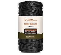 Texas Bushcraft Cuerda trenzada Tarred Bank Line - Cuerda de nailon negro #36 para pesca, camping y supervivencia al aire libre - Cuerda de banco fuerte y resistente a la intemperie para hilo Trotline