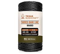 Texas Bushcraft Tarred Bank Line - Cuerda de Nailon Negro #36 para Pesca, Camping y Supervivencia al Aire Libre, Cuerda de bankline Fuerte y Resistente a la Intemperie para Trotline (1/4 Libras - #36
