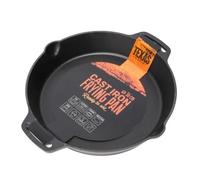 TEXAS CLUB Sartén grande de hierro fundido de 36 cm - Sartén con mango de metal para barbacoa y barbacoa