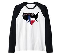 Texas contra no Texas Lone Tex Austin Dallas San Antonio Roots Camiseta Manga Raglan