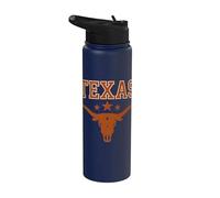 Texas Cowboy Skull Western Rodeo Cowboy Stainless Steel Insulated Water Bottle