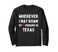Texas Donde quiera Que Pueda Vagar mi corazón permanece en Texas Manga Larga