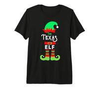Texas Elf Funny TX Christmas Ugly Christmas Suéteres para Hombres y Mujeres Camiseta Premium