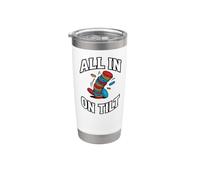 Texas Holdem Poker Player All In On Tilt Vaso térmico de acero inoxidable de doble pared