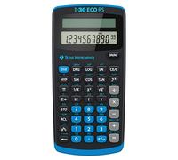 Texas Instruments TI-30 Eco RS FC Schulrechner (Einzeiliges 10-stelliges Display, Solarbetrieb) Schwarz