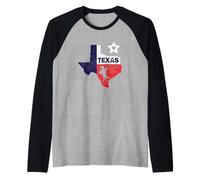 Texas Lone Star State - Caballo Vintage, Vaquero y Rodeo Camiseta Manga Raglan