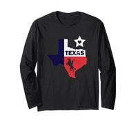Texas Lone Star State - Caballo Vintage, Vaquero y Rodeo Manga Larga