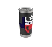 Texas Lone Star State - Caballo vintage, vaquero y Rodeo Vaso térmico de acero inoxidable de doble pared