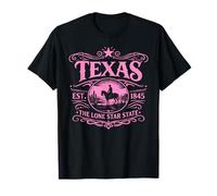 Texas Lone Star State Vintage Desert Texan Cowboy TX Rosa Camiseta