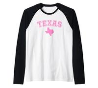 Texas Lone Star State Vintage Desert Texan Cowboy TX Rosa Camiseta Manga Raglan