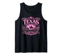 Texas Lone Star State Vintage Desert Texan Cowboy TX Rosa Camiseta sin Mangas