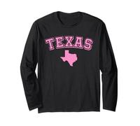 Texas Lone Star State Vintage Desert Texan Cowboy TX Rosa Manga Larga