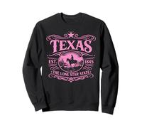 Texas Lone Star State Vintage Desert Texan Cowboy TX Rosa Sudadera