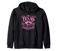Texas Lone Star State Vintage Desert Texan Cowboy TX Rosa Sudadera con Capucha