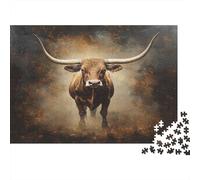 Texas Longhorn Rompecabezas Puzzle,1000pcs (75x50cm) Adulto Juego EduGatoivo Decoración del Hogar