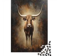 Texas LonghornRompecabezas De 1000 Piezas para Adultos, Juegos EduGatoivos38x26cm/1000pcs